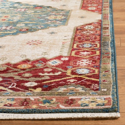Handmade Reversible Blue and Red Synthetic 8' x 10' Area Rug