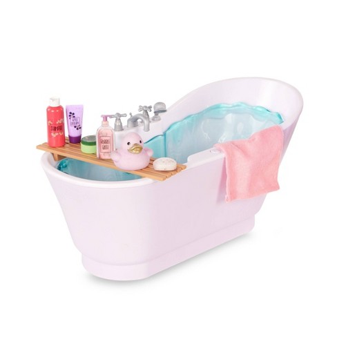 Our Generation Bubbly Bathtime Bathtub With Water Sounds Dollhouse Accessory Set For 18 Dolls Target