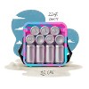 FOAM Portable EVA Lightweight Beach Rigid 30 Cans/22qt Hybrid Soft Sided Floating Cooler - Blue/Pink Full Swirl - 2 of 4