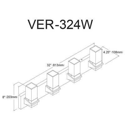 Dainolite Veronica 4 - Light Vanity in  Matte Black