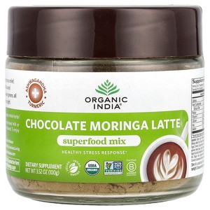 Organic India Chocolate Moringa Latte, Superfood Mix, 3.52 oz (100 g) - 1 of 2