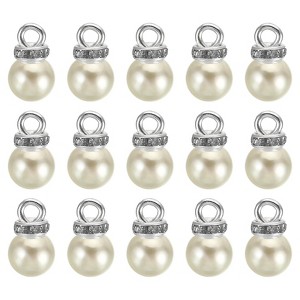 Unique Bargains Beautiful Designer DIY Jewelry Making Faux Pearl Pendants 100 Pcs - 1 of 4