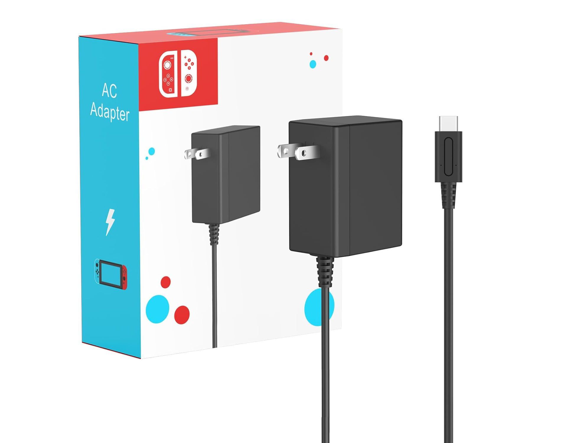Link 45W Nintendo Switch AC Adapter/Charger 15V 2.6A Fast Charging 5Ft USB+C Cord  Supports TV Mode Works WIth Switch OLED, Light Steam Deck