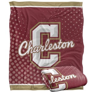 College Of Charleston Logo Dots Silky Touch Blanket White 50x60 - 1 of 4
