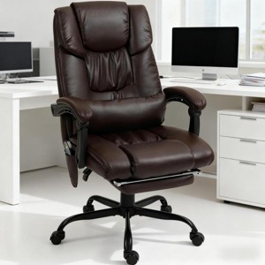 High Back Reclining Executive Office Chair with Massage, Footrest & Remote, Adjustable Swivel Desk Chair for Home Office-3irtyhousy - 1 of 4