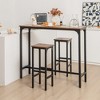 Tangkula Set of 4 Industrial Bar Stools 28" Kitchen Breakfast Bar Chairs Rustic Brown - 4 of 4