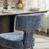 TIRAMISUBEST Mid Century Modern Dining Chairs Set of 2, Upholstered Kitchen Chairs with Nailhead Trim & Silver Legs - 3 of 4