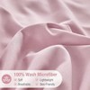 Ruffle Duvet Cover, Farmhouse Shabby Chic 3 - Piece Pink Microfiber Bedding Set, Soft King Comforter with Zipper Corner Ties - 4 of 4