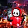 Tangkula 5 FT Tall Halloween Inflatable Decoration Blow Up Grim Reaper Ghost & Tombstone with Bright LED Lights Metal Ground Stakes - 3 of 4