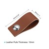 Unique Bargains Leather Dresser Door Cabinet Knobs and Pulls 4 Pcs - 2 of 4