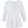 Collections Etc 3/4 Sleeve Scoop Neckline Knit Henley Top - 2 of 4