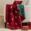Lycvki Red Polyester 50x60" Winter Throw Set with Decorative Pillow - 4 of 4
