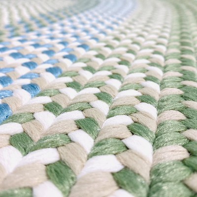 Colonial Mills Kingston Braid - Green 5 Ft x 8 Ft Oval Rug Indoor/Outdoor 100% Polypropylene