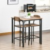 NicBex 3 Piece Bar Table Set for 2 Industrial Square Counter Height Dining Table Set with 2 Steel Legs Bar Stools - 2 of 4
