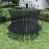 Okak 12/14FT Double-Side Trampoline with Curved Fence Pole, Toddler Trampolines with Enclosure Net and Ladder, Outdoor Trampolines for Yard, Garden - 3 of 4