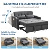 Jojoka 3-in-1 Convertible Sofa Bed, Sleeper Loveseat with Pull-Out Bed & USB, Space-Saving for Small Rooms, RV, Lounge Recliner - 3 of 4