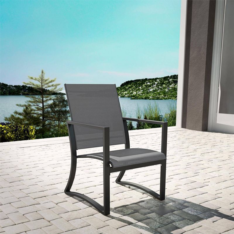 6pk Steel Patio Dining Chairs with Light Gray Sling - Room &#38; Joy, 4 of 13
