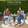 Best Choice Products 3-Piece Patio Bistro Dining Furniture Set w/ Round Textured Glass Tabletop, Folding Chairs - 3 of 4