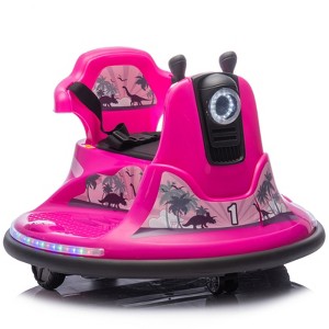VisioGear Kids Ride On Bumper Car, Rotate 360 Degrees, Bumper strip, for Kids of 2-5 Years Old, Rose Red, 26.18"*26.18"*18.74" - 1 of 4