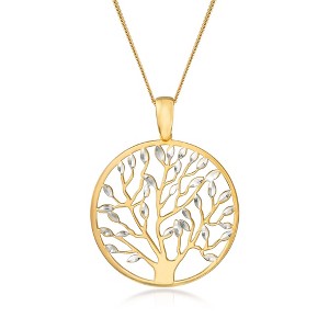 Ross-Simons Italian 18kt Gold Over Sterling Cut-Out Tree Of Life Pendant Necklace - 1 of 4