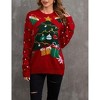 Women's Christmas Sweater Holiday Knit Pullover Long Sleeve Crewneck Christmas Party Top - 2 of 4