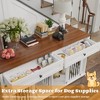 ORRD 63" Double Dog Crate Furniture with 2 Drawers, Wooden Dog Kennel with Removable Divider, Indoor Pet Cabinet with Sliding Door - 4 of 4