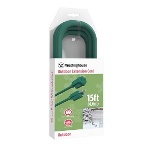 Westinghouse 28289 15-Feet Outdoor Single Outlet Power Cord (3 Wire) Green - 1 of 2