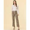 INSPIRE CHIC Women's Plaid Elastic Waist Casual Work Office Long Pants - 3 of 4