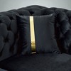 106" L-Shaped Chesterfield Sectional Sofa with Gold Stainless Steel Accents, Velvet Button Tufted Design & 5 Pillows for Luxury Living Room - 2 of 4