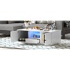 Vynxaria Modern High Gloss Rectangle Coffee Table with LED Lights & Storage ?¡§C Stylish Accent Furniture - 3 of 4