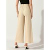INSPIRE CHIC Women's Tie Knot High Waist Pleated Wide Leg Pants with Pockets - 4 of 4