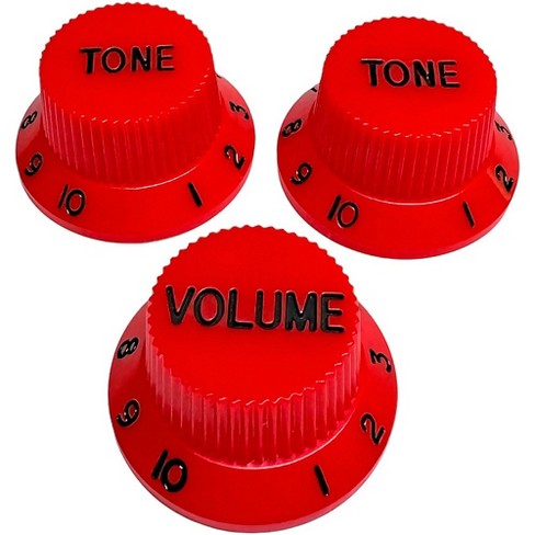 Axlabs Strat-style Knob Kit With Black Lettering (3) Red : Target