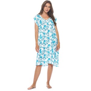 Casual Nights Women's Super Soft Yummy Nightshirt, Short Sleeve Nightgown, Night Dress with Fun Prints & Patterns - 1 of 4