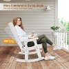 VINGLI Heavy Duty 600 LBS Outdoor Wooden Rocking Chair with Higher Backrest,Patio Rocking Chair with Ergonomic Design, White - 4 of 4