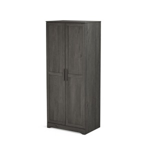 NicBex 75.00 H Armoire Wardrobe Closet Storage Cabinet with Double Doors Shelves for Bedroom Gray