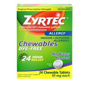 Zyrtec Adult Dye Free Cetirizine 10mg Chewables - 24ct - 1 of 4