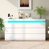 Vipbear modern 6-drawer dressing table - storage cabinet with LED lights, top sliding storage, bedroom, living room - 2 of 4