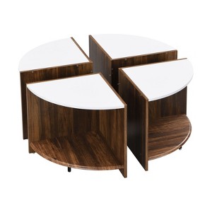 SEVOBAL End Tables with 2-Tier Storage Space for Living Room, Stylish Functional Modern Design for Living Room Bedroom , White, 21.06"*23.82"*11.61" - 1 of 4
