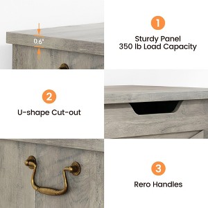 Storage Chest, Toy Chest With Lids, Wood Toy Organizer Box With Safety Hinge, Entryway Storage Trunk Bench, Supports 350 Lbs, for Living Room - 1 of 4