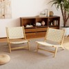 Tangkula Teak Wood Patio Chair w/Webbing Seat & Backrest Mid-century Accent Chair - 3 of 4
