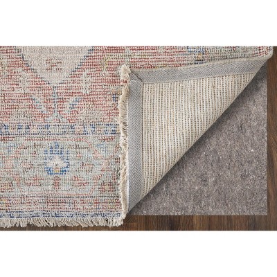 Caldwell Distressed Ivory Blue Red Wool Area Rug