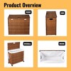 JANSNO PE Rattan Powder Coating Frame Laundry Hamper With Lid, 2 Removable Bags and Wheels, 160L Capacity - 4 of 4