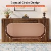 HDZNVF 63in Farmhouse Console Table with Scalloped Edge Narrow 2-Tier Wooden Sofa Table Behind Couch - 3 of 4