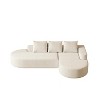 108.5'' L-Shaped Modular Chenille Sectional Sofa with Curved Design, 3-Piece Pillow Set, Free Combination Seating for Living Room or Bedroom - 2 of 4