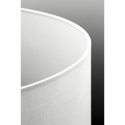 Brushed Nickel Drum Shade 5-Light Pendant with White Linen