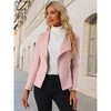 Allegra K Women's Faux Suede Lapel Draped Outwear Open Front Jacket - 2 of 4