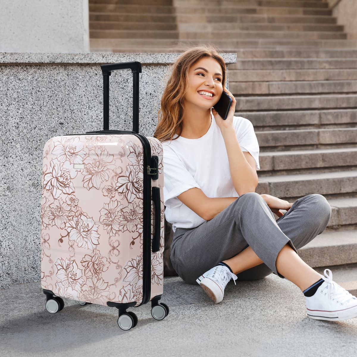 5pcs Hardside Luggage Set, Lightweight Durable PC Suitcases with Spinner Wheels & Lock, 8" 14" 20" 24" 28" for Travel - thumbnail 10