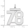 Black Bow Jewelry Sterling Silver, Athletic Collection, Large Polished Number 78 Pendant - 2 of 3
