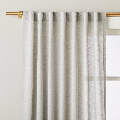 95" Lace Insert Curtain Panel Jet Gray - Hearth & Hand™ with Magnolia