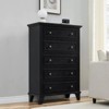 Garvee 5 Drawers Dresser for Bedroom, White Chest of Drawers Tall Wood Dresser with Large Storage Organizer for Living Room, Closets, Hallway, Black - 4 of 4
